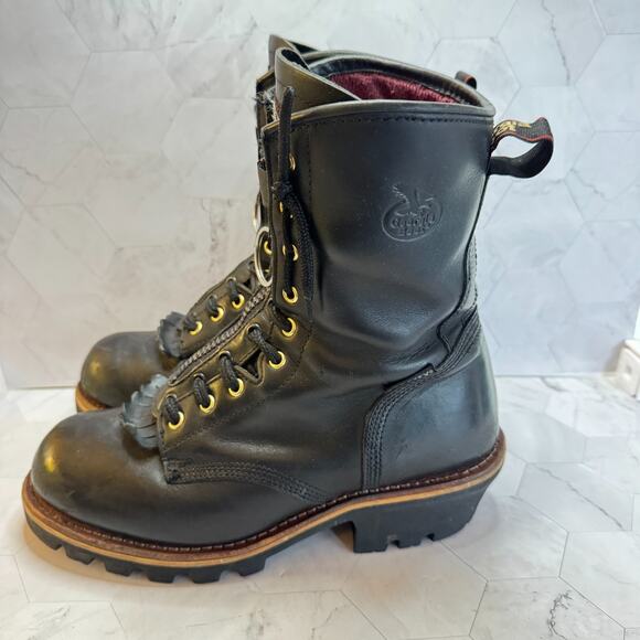 Georgia Boot Logger Thinsulate 200 Leather Mens 8.5 G9270 w/Zip Up Insert EUC main image 4